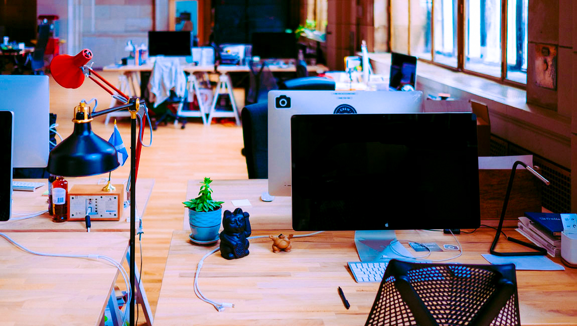 Trendy office with empty desks
